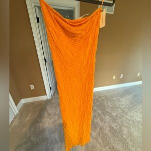 Anthro orange maxi dress; never worn - size XXS
